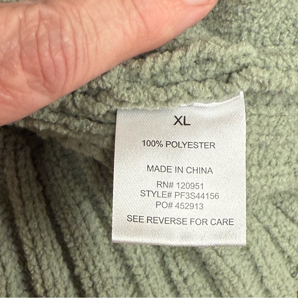 Pink Republic Sage Green Cable Knit Zip Sweater Jacket XL Cozy Fall Winter - Picture 7 of 9